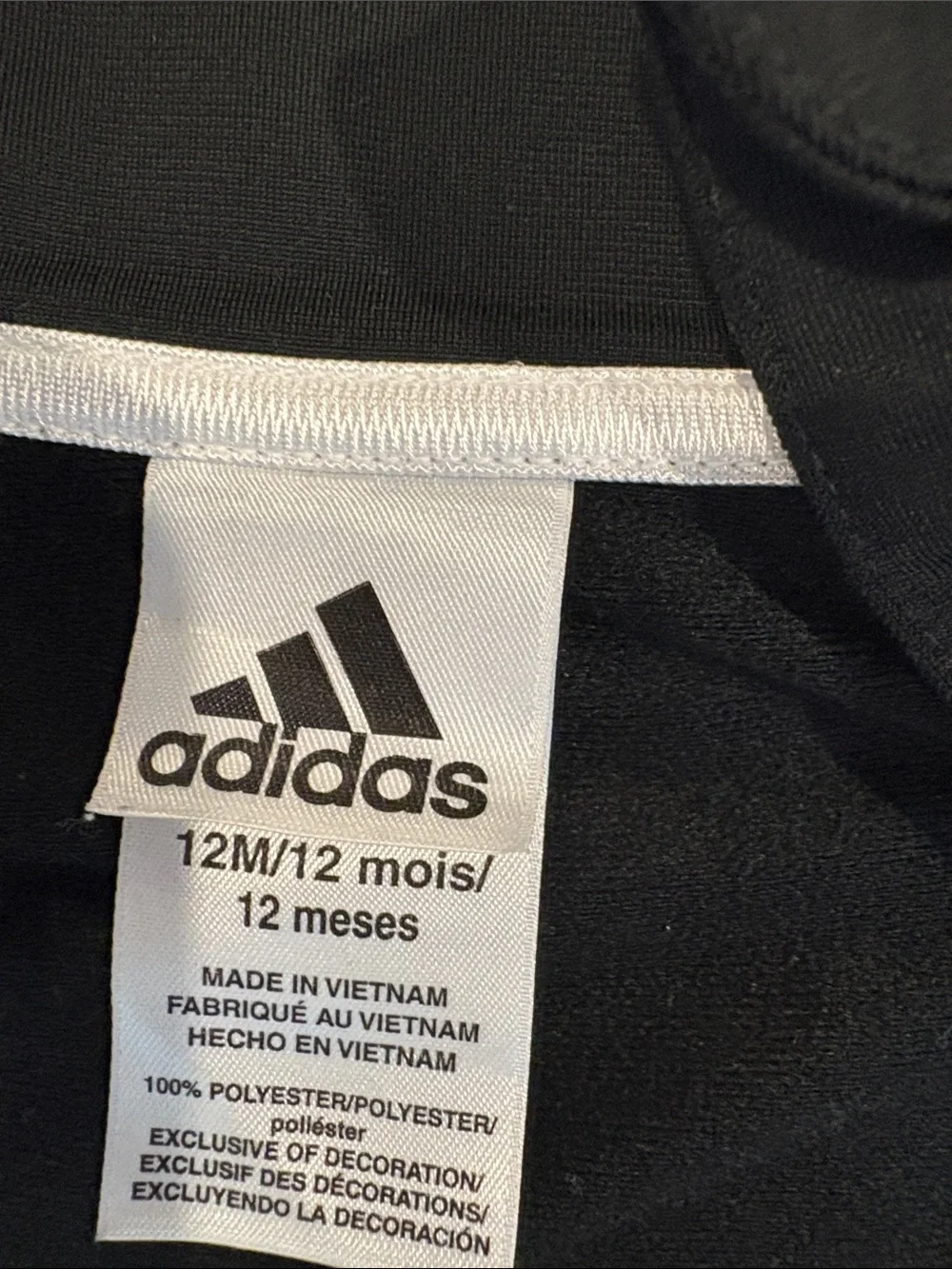 adidas Kids White & Black Zip-Up Track Jacket